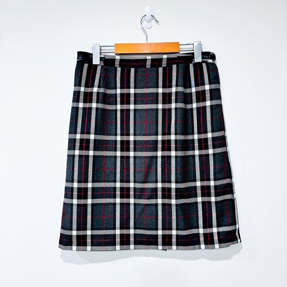 ENCORE Gray plaid‎  skirt